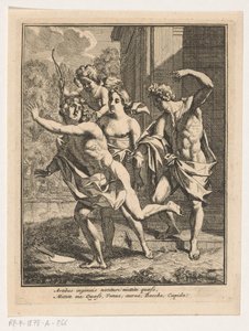 En ung mann flykter fra Bacchus, Venus og Amor av Louis Fabritius Dubourg