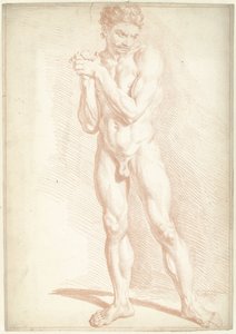 Naken mann, stående av Louis Fabritius Dubourg