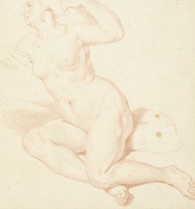 Studie av en sittende naken kvinne av Louis Fabritius Dubourg