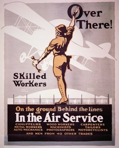 Amerikansk rekrutteringsplakat for Air Service (farge lito)