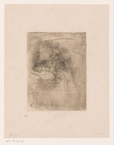 Gammel mann med skjegg lener seg på en åpen bok av Louis Gallait (attributed to)