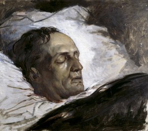 Leder for en henrettet mann (Remy Bomal). 1870-80-tallet (olje på lerret) av Louis Galue