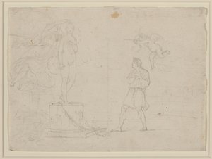 Study For Pygmalion And Galatea, ca. 1797 (kritt på papir) av Louis Gauffier