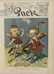 Puckcover som feirer Charles Evans Hughes valgt til guvernør i New York, 1906 (magasin)