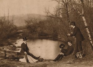 Tre menn ved dammen, 1937