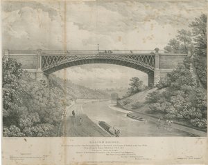 Calton Bridge: sink litografi, nd [1826] av Louis Haghe