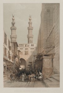 Egypt og Nubia, bind III: Minarets, and Grand Entrance of the Metwaleys, i Kairo, 1848. av Louis Haghe