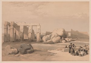 Egypt og Nubia: bind II - nr. 4, Fragmenter av de store kolossene, ved Memnonium, 1838. av Louis Haghe