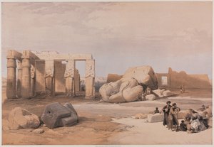 Egypt og Nubia, bind II: Fragmenter av de store kolossene ved Memnonium, Theben, 1847.