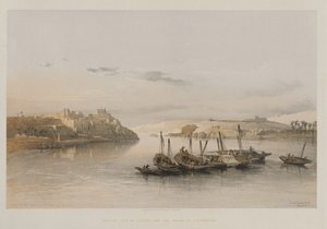 Egypt og Nubia, bind II: Generelt syn på Esouan og øya Elephantine, 1848. av Louis Haghe