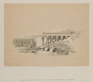 Egypt og Nubia, bind II: Sidevisning av tempelet kalt Typhonoeum ved Dendera, 1848. av Louis Haghe