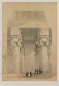 Egypt og Nubia, bind II: Utsikt fra under portikken til Dendera-tempelet, 1849. av Louis Haghe