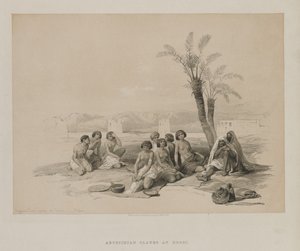 Egypt og Nubia, bind I: Abessinske slaver hviler ved Korti-Nubia av Louis Haghe