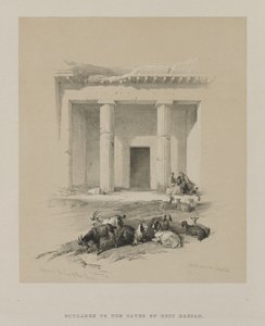 Egypt og Nubia, bind I: Inngang til hulene i Beni-Hasan, 1847. av Louis Haghe