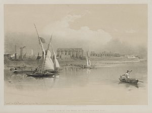 Egypt og Nubia, bind I: Generelt syn på ruinene av Luxor, fra Nilen, 1846. av Louis Haghe