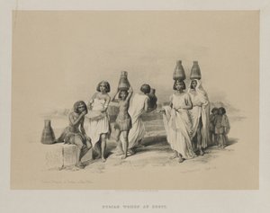 Egypt og Nubia, bind I: Nubian Women at Kortie, on the Nile, 1847. av Louis Haghe
