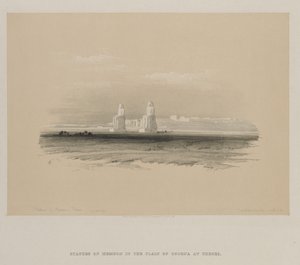Egypt og Nubia, bind I: Statuer av Memnon, Theben av Louis Haghe