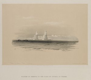 Egypt og Nubia, bind I: Statuer av Memnon, Theben, 1846. av Louis Haghe