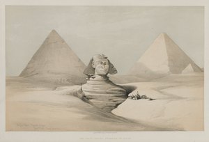 Egypt og Nubia, bind I: Den store sfinksen, Pyramids of Gezeeh, 1846. av Louis Haghe