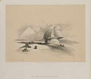 Egypt og Nubia, bind I: Den store sfinksen, Pyramids of Gezeeh, 1846. av Louis Haghe