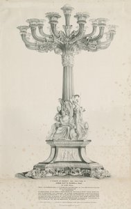 Ilam Hall - Candelabra: litografi, 1832 av Louis Haghe