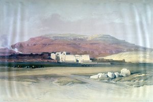 Medinet Abou, Theben, 8. desember 1832, Egypt, 1800-tallet av Louis Haghe