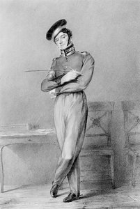 Mr Power som korporal OConnor i operaen Broken Promises, 1826 av Louis Haghe