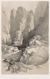 Det hellige land, Syria, Idumea, Arabia, Egypt & Nubia Vol. III: Inngangen til Petra, 1842. av Louis Haghe