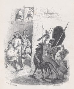Mer enn én gang, mens han forlot maskerte ballen, ble Mr. de *** arrestert av patruljen..., ca. 1837-47.