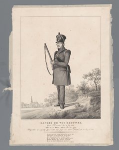 Daniel deVos Brewer. Født i Deventer, 30. juli 1770. Ridder av den militære Vilhelmsorden, 4. klasse. Dratt ut som frivillig jeger, med Van Dam Hunters Corps, 2. august 1831 av Louis Henri de Fontenay