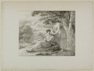 To figurer i et landskap av Louis Hersent
