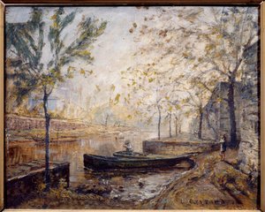 Riverside. Maleri av Louis Carrand (1821-1899) av Louis Hilaire Carrand