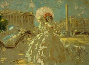 Place de la Concorde (olje på lerret) av Louis Icart