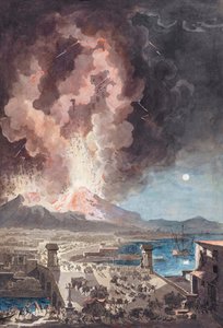 Utbruddet av Vesuv, Italia, i 1779. av Louis Jean (after) Desprez
