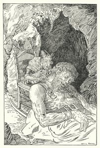 Gigantisk gullskjegg (litho) av Louis John Rhead