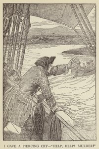 Illustrasjon for Kidnapped av Robert Louis Stevenson av Louis John Rhead