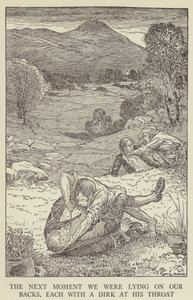 Illustrasjon for Kidnapped av Robert Louis Stevenson av Louis John Rhead