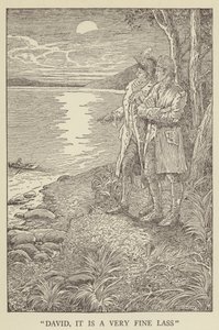 Illustrasjon for Kidnapped av Robert Louis Stevenson av Louis John Rhead