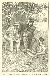Illustrasjon for Tom Browns skoledager (gravering) av Louis John Rhead