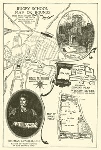 Illustrasjon for Tom Browns skoledager (gravering) av Louis John Rhead