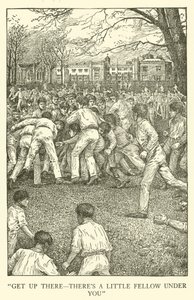 Illustrasjon for Tom Browns skoledager (gravering) av Louis John Rhead