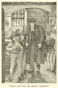 Illustrasjon for Tom Browns skoledager (gravering) av Louis John Rhead
