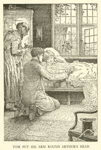 Illustrasjon for Tom Browns skoledager (gravering) av Louis John Rhead