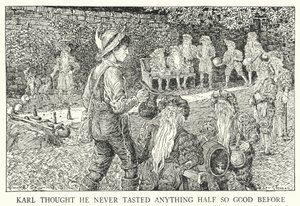 Karl trodde han aldri har smakt noe halvt så godt før (litho) av Louis John Rhead