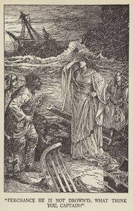 Kanskje han ikke drukner; hva synes du, kaptein? av Louis John Rhead