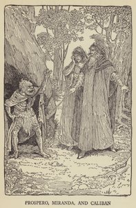 Prospero, Miranda og Caliban av Louis John Rhead