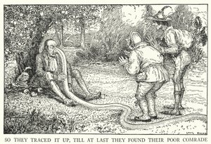 Så de sporet det opp, til de til slutt fant sin stakkars kamerat (litho) av Louis John Rhead