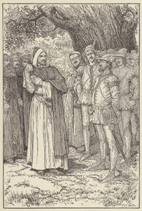 Kongen begynte å brette opp ermet av Louis John Rhead