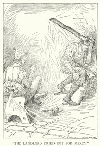 "Utleieren ropte om nåde" (litho) av Louis John Rhead
