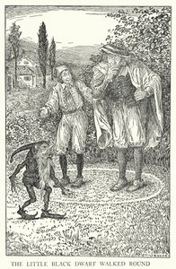 Den lille svarte dvergen gikk rundt (litho) av Louis John Rhead